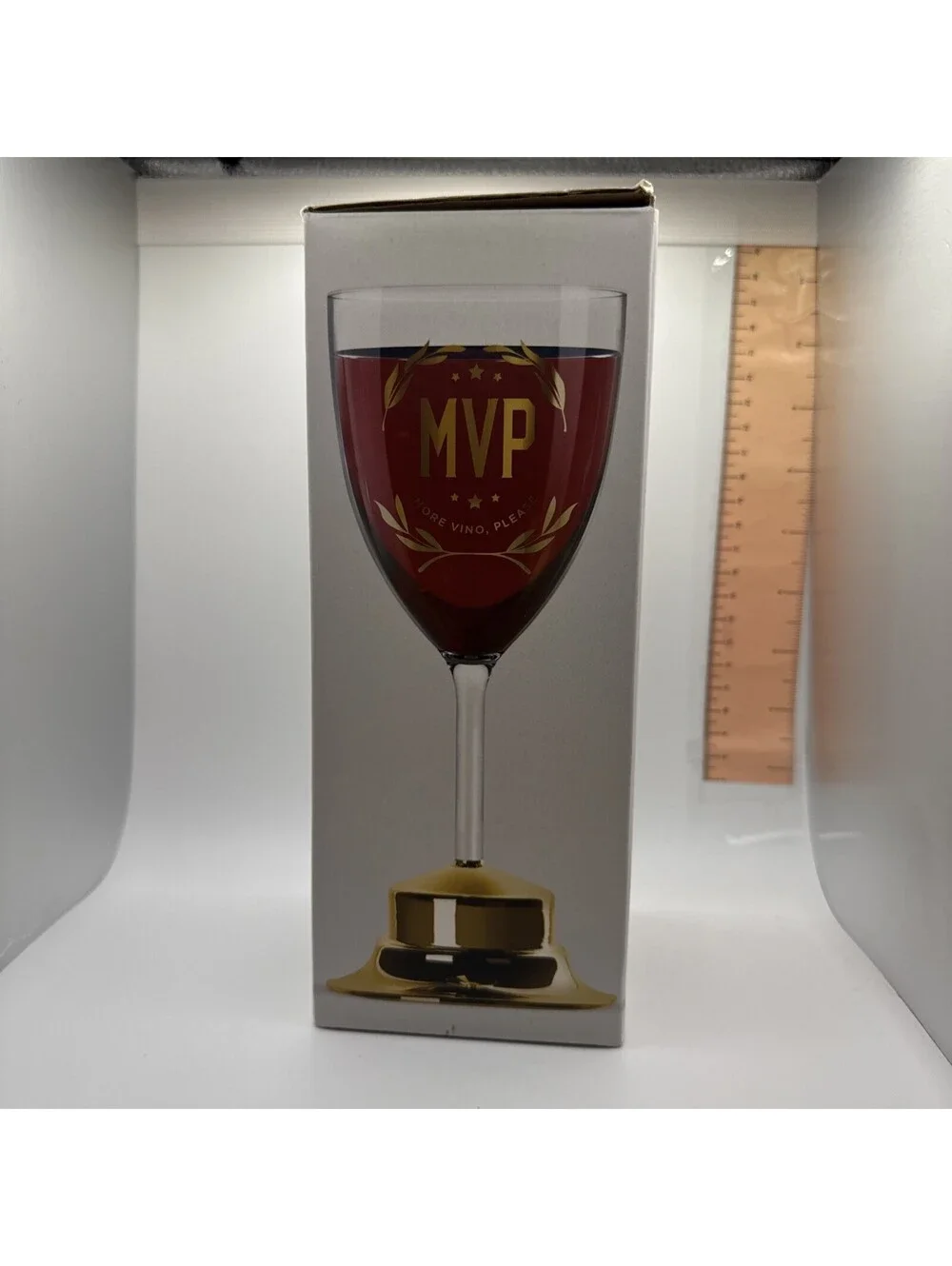 New-“MVP” More Vino Please Wine Glass - Plastic